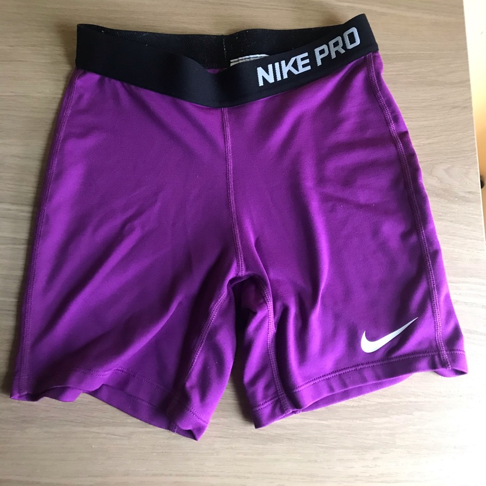Purple Nike pro shorts